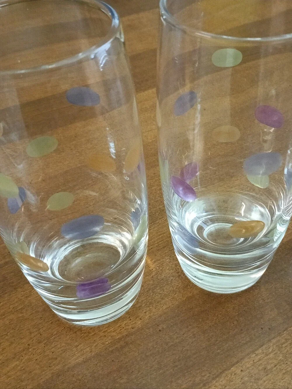 NWOT Set of 4 Pastel Polkadot Tea/Water Glasses